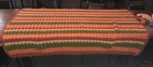 Vintage Handmade Crochet Striped Throw Blanket Afghan Fall Colors 60"x37.5"