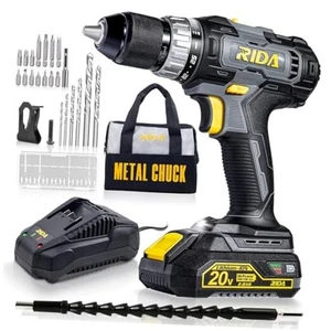 Cordless Drill Power Drill 20V 1/2'' Keyless Metal Chuck 355 In - Cordless