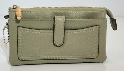 Salon De Ruban Tokyo Sage Green Multi Compartment Purse Wallet Clutch Bag