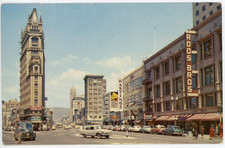 Vintage Postcard Oakland California Broadway Telegraph Street Cathedral 1950's