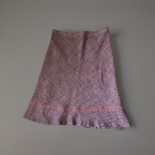 Gap Womens Wool Blend Tweed Skirt Size 6 Pink A-line Ruffle Preppy Academia - Picture 1 of 5