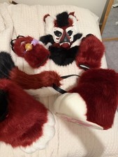 Dino Mask Fursuit Head with Tail with Feet and Paws with An Accessory Belt