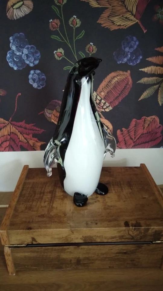 Murano Penguin Black Alfredo Barbini Studios Technique 50's Italy Glass Figure - Image 2 of 4