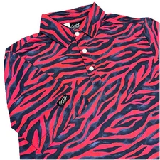 Sunday Swagger GOAT Red Tiger Stripe Performance Stretch Golf Polo Men’s M $64