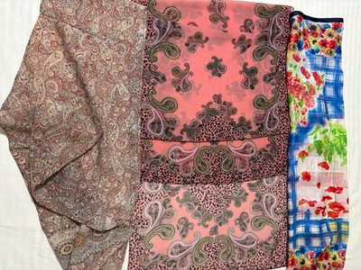 Three Scarf - Different Sizes and Color - Excellent Condition