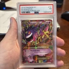 2014 POKEMON XY PHANTOM FORCES ULTRA RARE #121 M GENGAR EX PSA 7