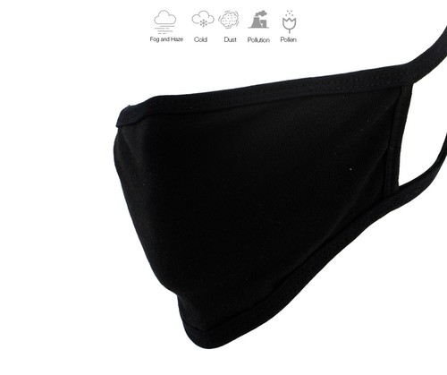 Milwaukee Leather MP7924FM 'Solid Black' 100 % Cotton Protective Face Mask with - Bild 3 von 4