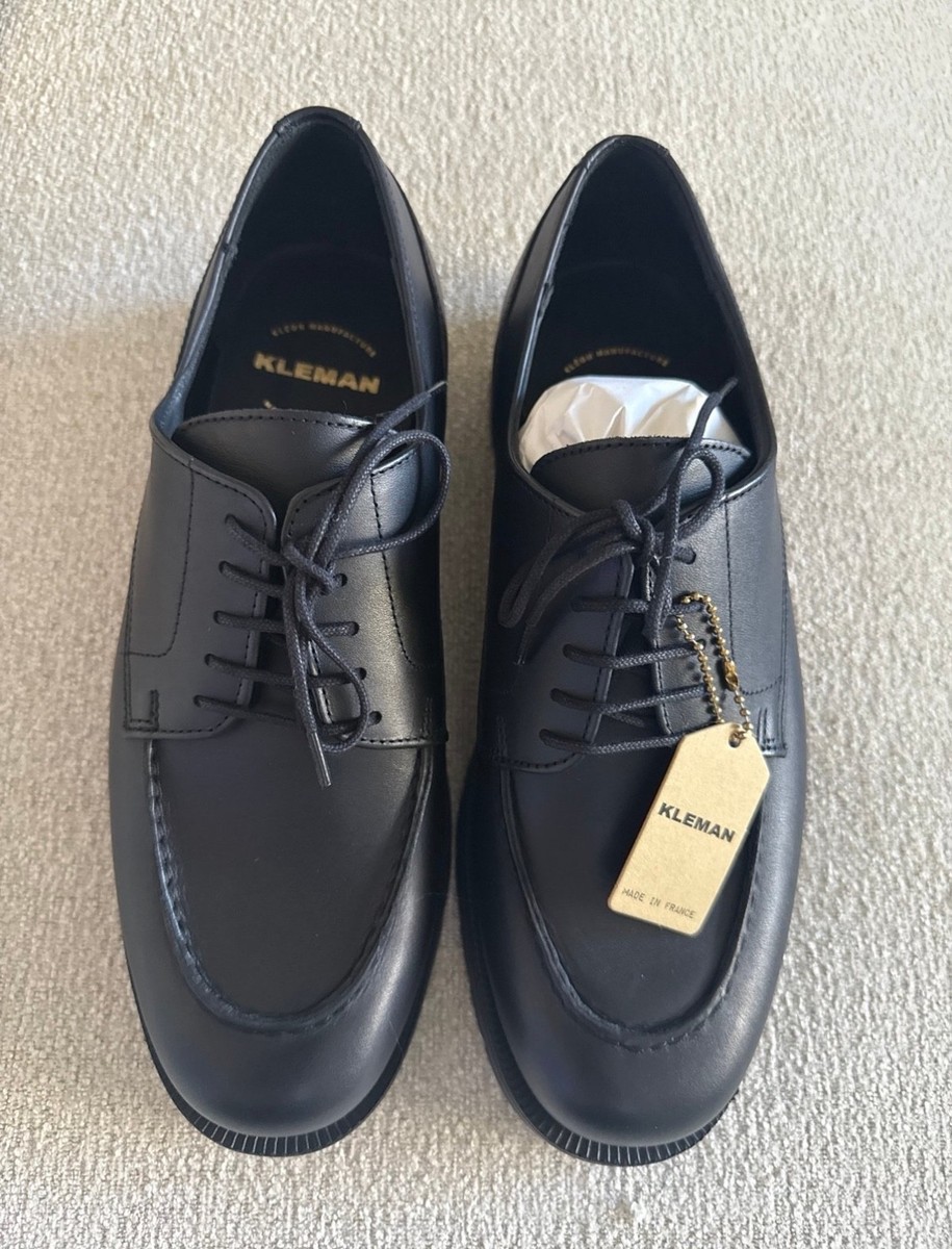 Kleman Frodan Black Leather Golf Derby Shoes - 8 US (41 EU