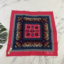 Vintage 90s Bandana Scarf New Pink Blue Southwest Geometric Print Cotton