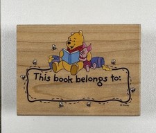 All Night Media WINNIE THE POOH Hunny Bee Bookplate Wood Mounted Rubber Stamp