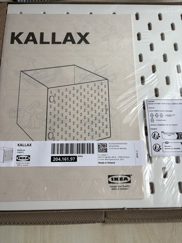 Ikea Kallax Insert With Pegboard Door 33x33cm White NEW/SEALED Skadis Range - Picture 2 of 4