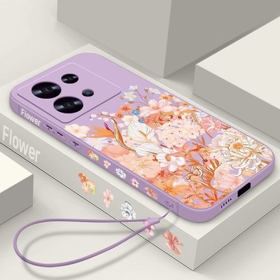 Hülle für Xiaomi Redmi Note 14 13 12 11 Pro 13C Pfingstrosenmuster Silikon Cover