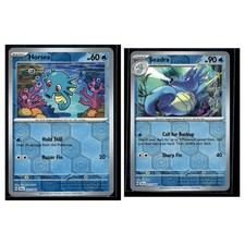 2 Card Pokemon TCG Evolution Line - Horsea 010/064 & Seadra 011/064 Reverse LP