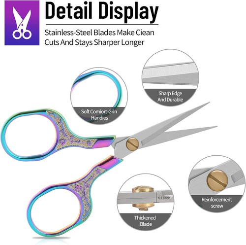Small sharp scissors-Glexal 5 Inch Precision Scissors-2 Copper & Silver ...