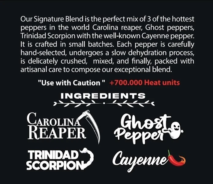 Extremamente quente 🔥 Flocos (Carolina Reaper, Ghost, Trinidad Scorpion & cayenne) - Imagem 3 de 4