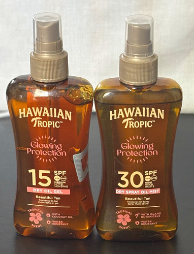 Hawaiian Tropic Glowing Protection SPF 15 Dry Oil Gel 200ml UVA Water Resistant