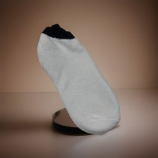 Women's VTG Socks Low Cut White Ankle Acrylic Blend Size 9-11 NOS 80s Black