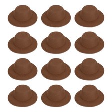 1.6 Inch Mini Formal Hats, 12 Pcs Miniature Doll Hats for Crafts, Coffee