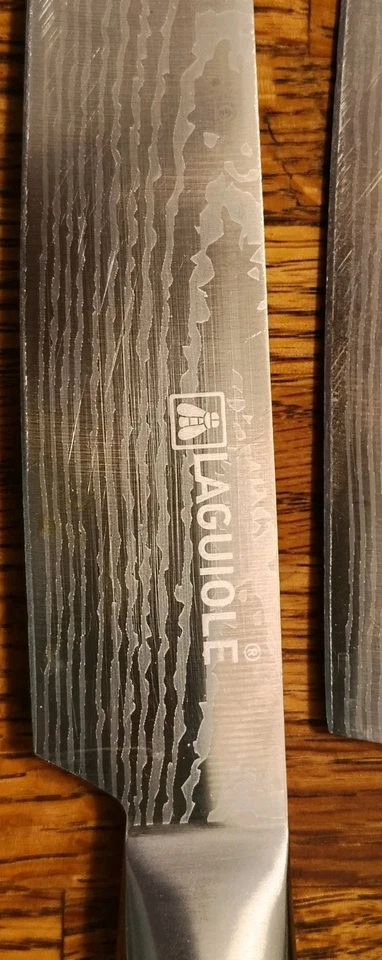 Juego de 4 Cuchillos de Chef Laguile En Aubrac Abeja Soldada Cocina Gourmet Francesa Mancha Foto 3 de 4