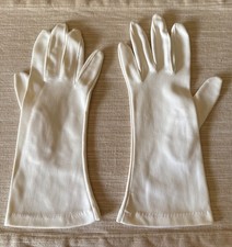 Vintage 1950s White Dress Opera Gloves Mid Length Formal Evening Bridal