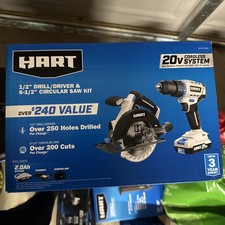 HART 20v Drill & Circular Saw Combo Kit HPCK221BSB 2.0Ah Battery Charger Bag