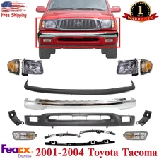 Front Chrome Bumper Kit with Headlights For 2001-2004 Toyota Tacoma 2WD