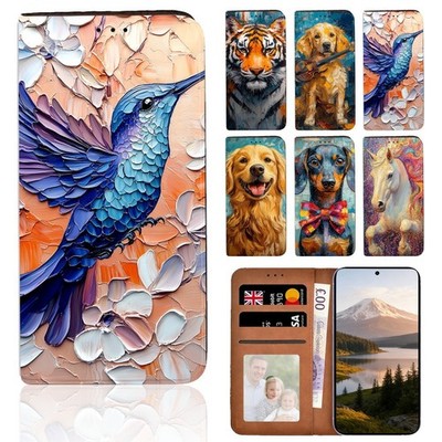 Lebendige Wildlife Print Leder Ständer Flip Cover Hülle für Alcatel 1S 1V 3L (2020)