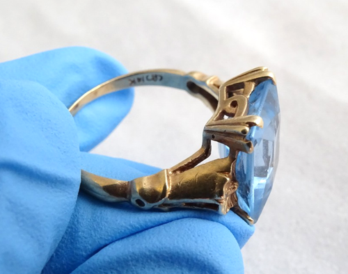 14K Yellow Gold Ring With Blue Stone / Scrap or Not / BE66513_yg - Picture 15 of 23