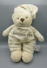 Mothercare Cream Beige Stars My Bedtime Bear Baby Comforters Soft Plush Toy 12"