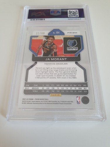 2021-22 Panini Prizm Choice Red Prizm /88 Ja Morant #194 PSA 9 - Bild 2 von 2