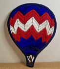 Vintage Red White Blue Chevron Hot Air Balloon Patch Embroidered Sew On — photo 1