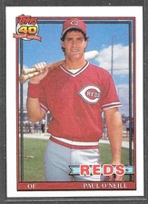 1991 Topps Paul O'Neill #122 Cincinnati Reds Near Mint - Free Shipping