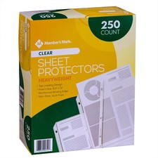 Member's Mark Heavyweight Sheet Protectors, Clear 250 Count