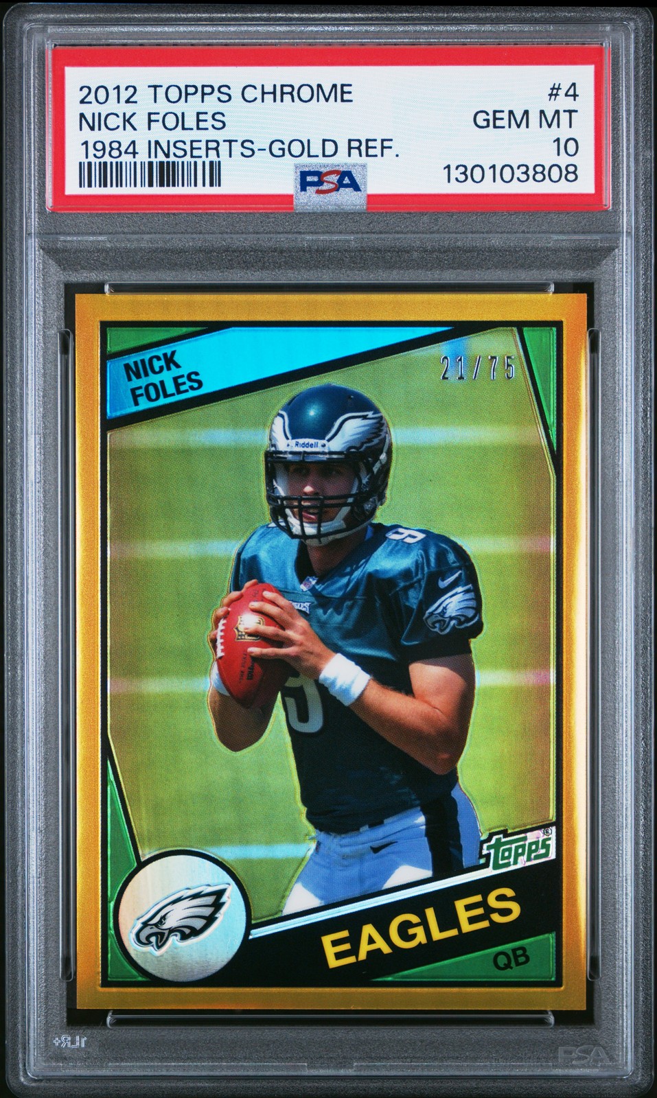 Nick Foles Topps Chrome 1984 Inserts #4 Gold Refractor