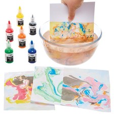 Baker Ross FN471 Marbling Inks Bumper Pack - Pack of 6, Water Marbling Arts and