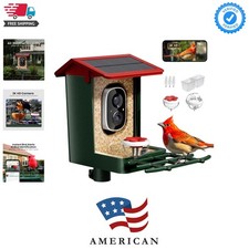 Smart Bird Feeder with Camera Solar Powered, 2K HD Video, AI Bird Species Ide...