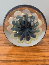 Eickholt Sea Anemone Paperweight Hand Blown Dichroic Glass Signed 1996 Large 5"