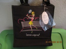 Marlo Sport "TENNIS ANYONE" Tennis Theme #A51459 Embroidered Bag (NEW)