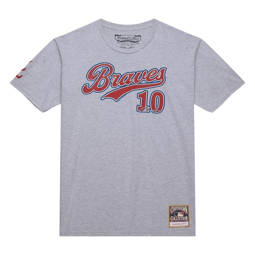 Men's Mitchell & Ness Chipper Jones Heather Gray Atlanta Braves Cooperstown - 第 2/6 張圖片