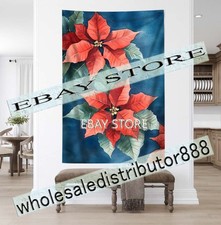 Poinsettia Bouquet tapestry elegant holiday decor decor in home 59X82 in