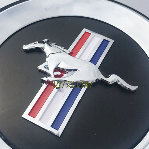 NEW Mustang GT DECAL CHROME BLACK TRUNK DECK LID EMBLEM BADGE FIT 5.9"/15cm - Picture 2 of 6