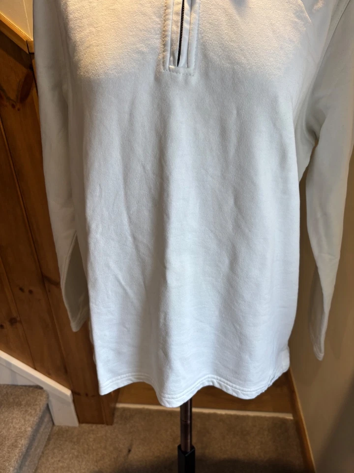 Seasalt White 1/4 Zip Sweatshirt Sweater UK 14 - Image 3 of 4