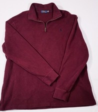 POLO RALPH LAUREN QUARTER ZIP MENS XXL RED PULLOVER LONG SLEEVE MOCK NECK PONY