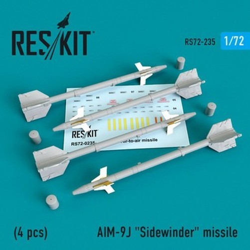 Reskit RS72-0235 1/72 AIM-9J Sidewinder Missile (4 PCS) (1/72)