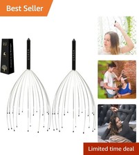 Lightweight Black Head Massager with 20 Flexible Prongs - Gift of Relaxation