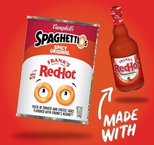 2x SpaghettiOs Spicy Original Frank's RedHot pasta in scatola 15,8 oz edizione limitata