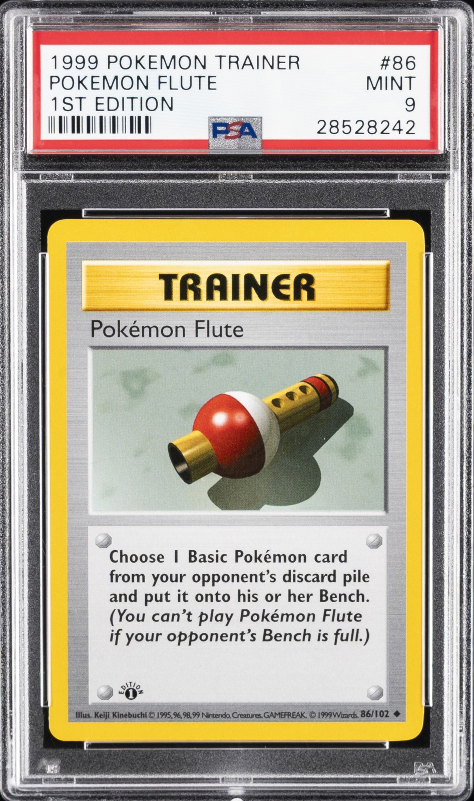 1999 POKEMON BASE SET 1ST EDITION #86 POKEMON FLUTE PSA 9