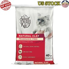 Non-Clumping Natural Clay Cat Litter 40 Lbs Dust Free Absorbent Odor Control New