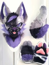 Fursuit Long Fur Husky Fox Mascot Head Party Halloween Fur Cosplay-Promotion