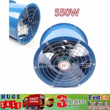 16" Axial Fan Blower Cylinder Pipe Spray Booth Paint Fumes Exhaust Extractor Fan